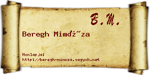 Beregh Mimóza névjegykártya